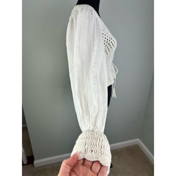 NWOT Free People Megan Crochet Cut Out Back Top - Size Small - Picture 8 of 12